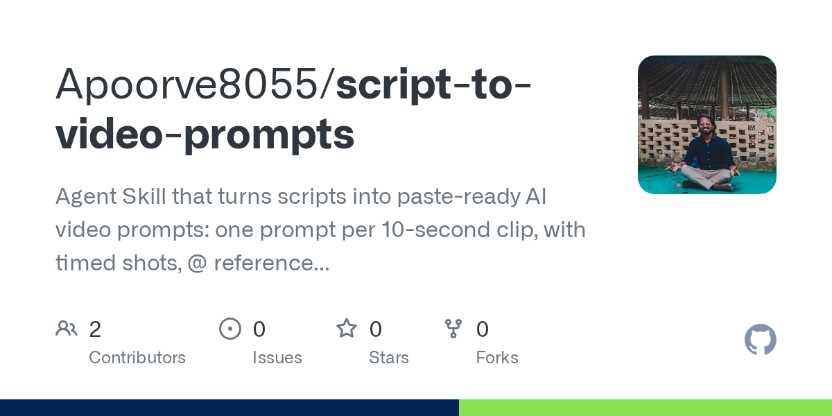 Script To Video Prompts — AI skill for Claude Code