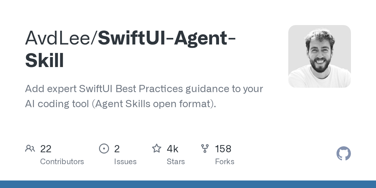 SwiftUI Expert Skill — Development skill for Claude Code