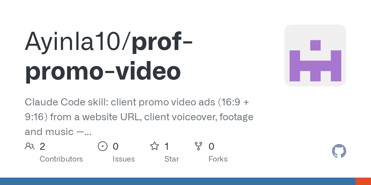 Prof Promo Video — Development skill for Claude Code