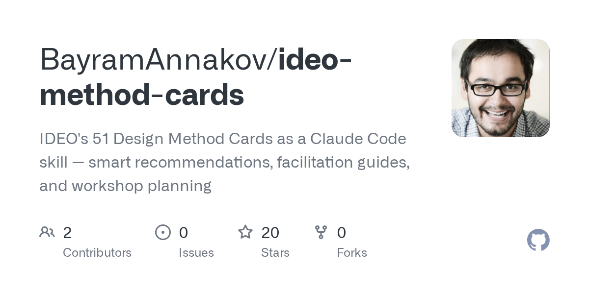 Ideo Method Cards — Design skill for Claude Code