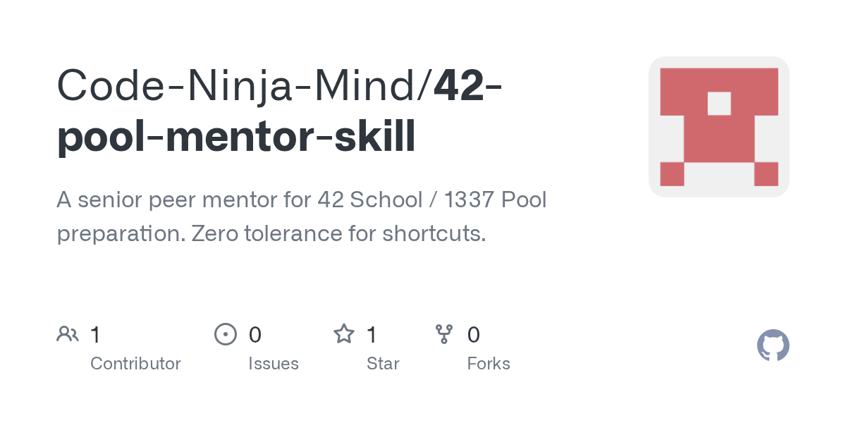 42 Pool Mentor Skill — Development skill for Claude Code