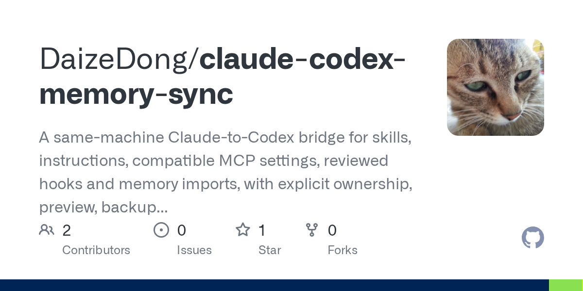 Claude Codex Memory Sync — Development skill for Claude Code