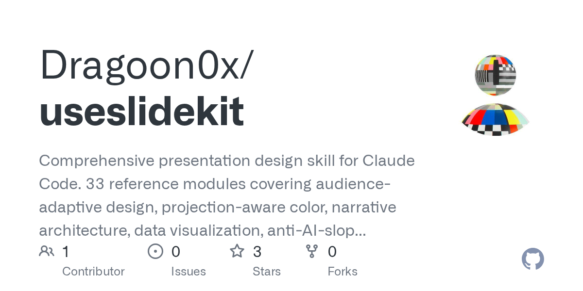 Useslidekit — Data skill for Claude Code
