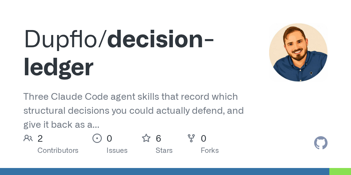Decision Ledger — Development skill for Claude Code