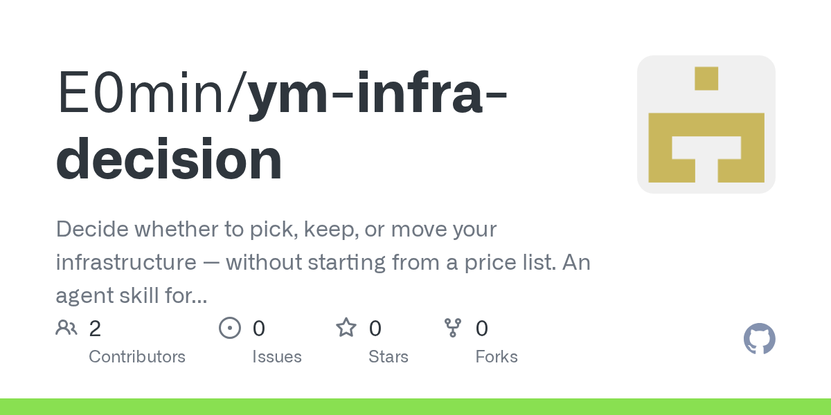 Ym Infra Decision — Development skill for Claude Code