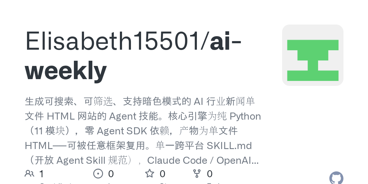 AI Weekly — AI skill for Claude Code