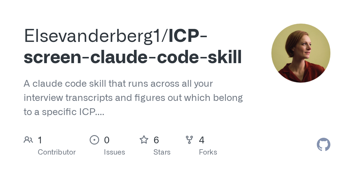 ICP Screen Claude Code Skill — Development skill for Claude Code