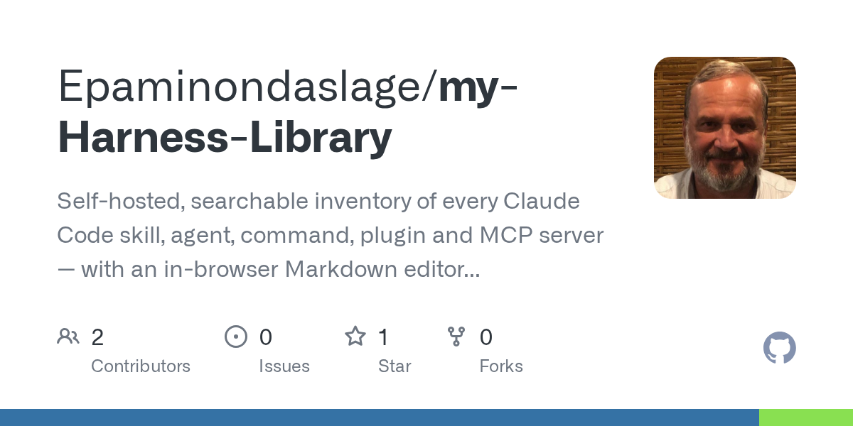 My Harness Library — Documentation skill for Claude Code