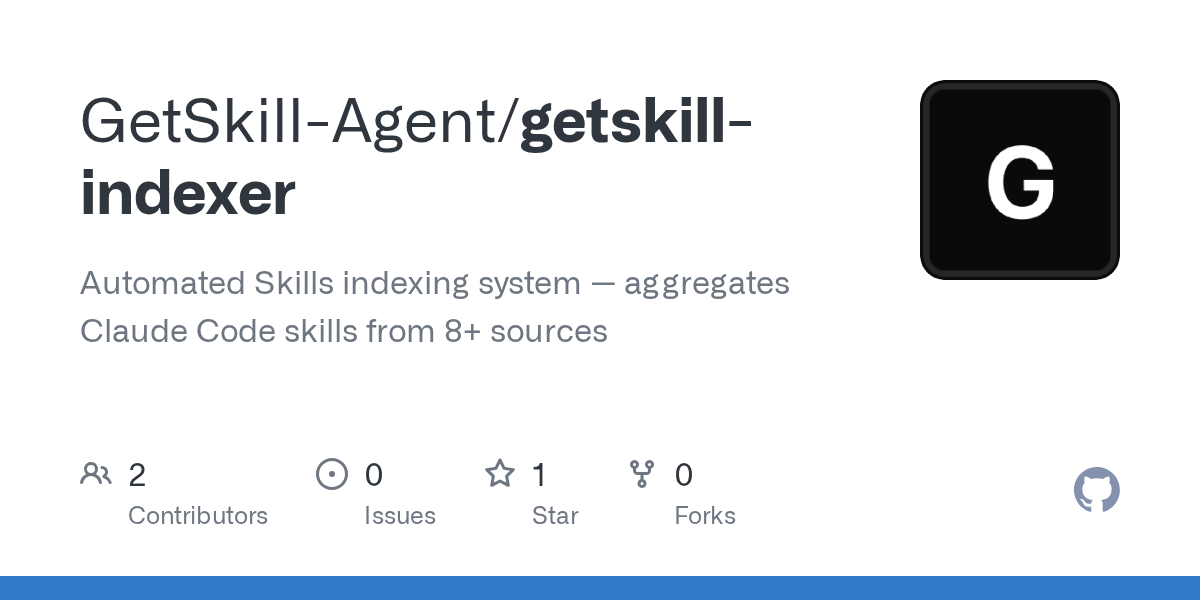 Getskill Indexer — Development skill for Claude Code