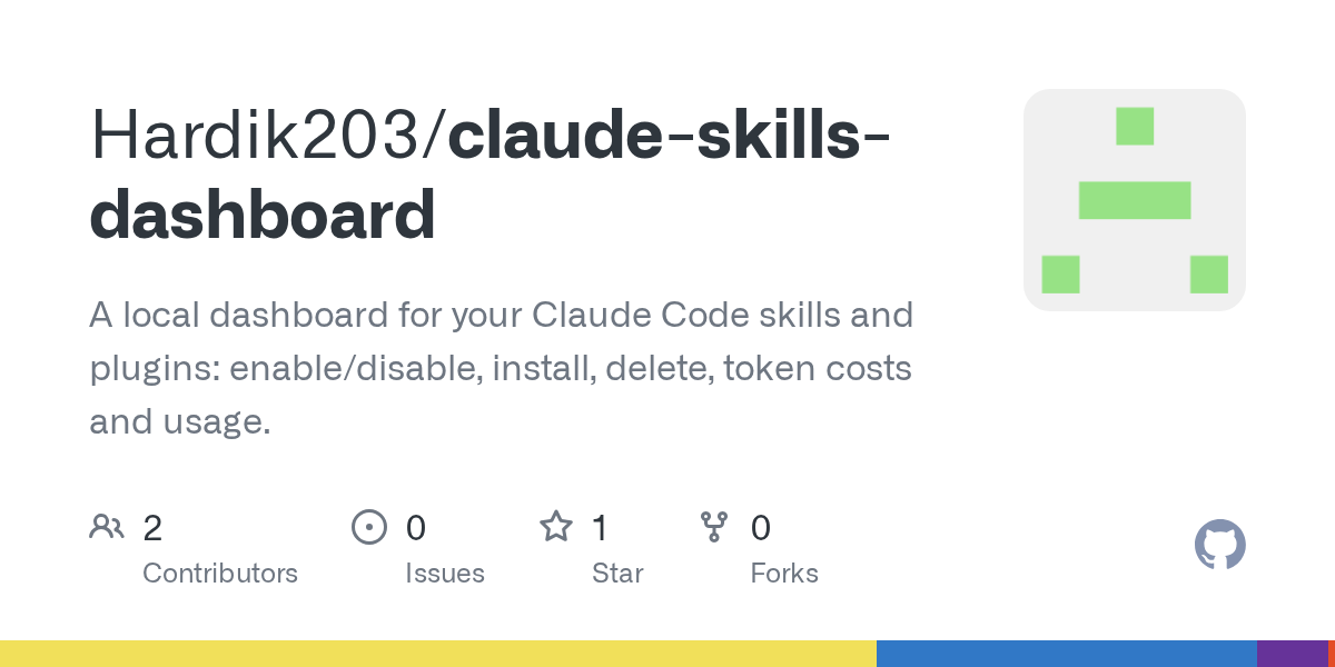 Claude Skills Dashboard — Development skill for Claude Code