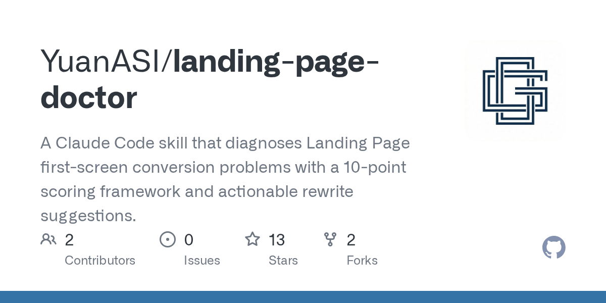 Landing Page Doctor — Development skill for Claude Code