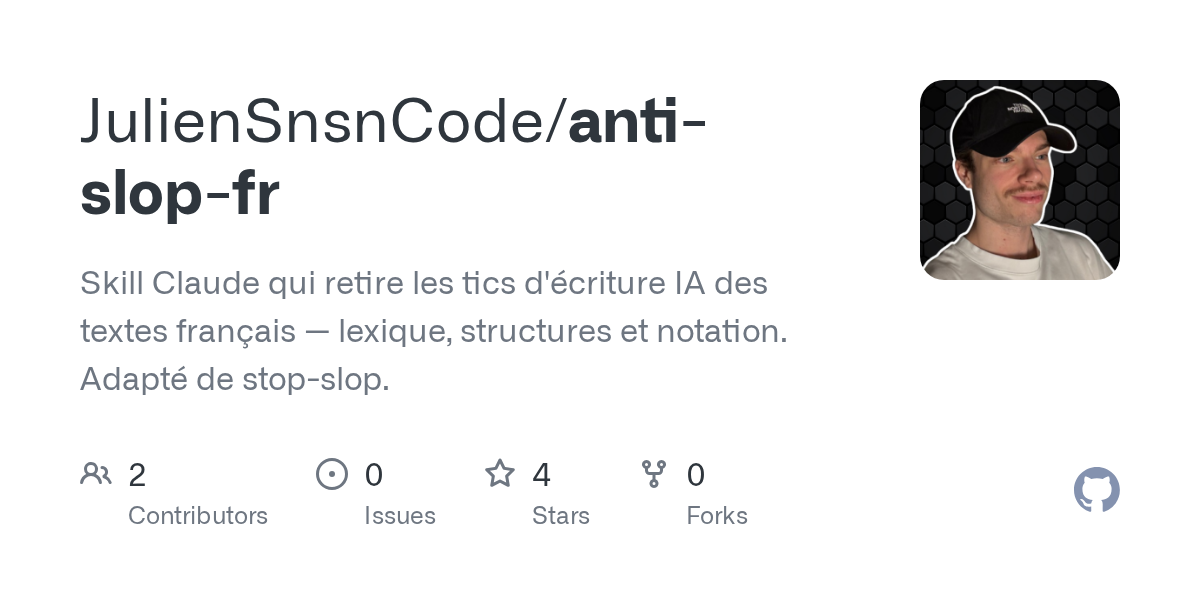 Anti Slop Fr — Development skill for Claude Code