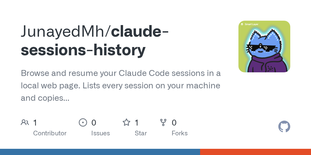 Claude Sessions History — Development skill for Claude Code