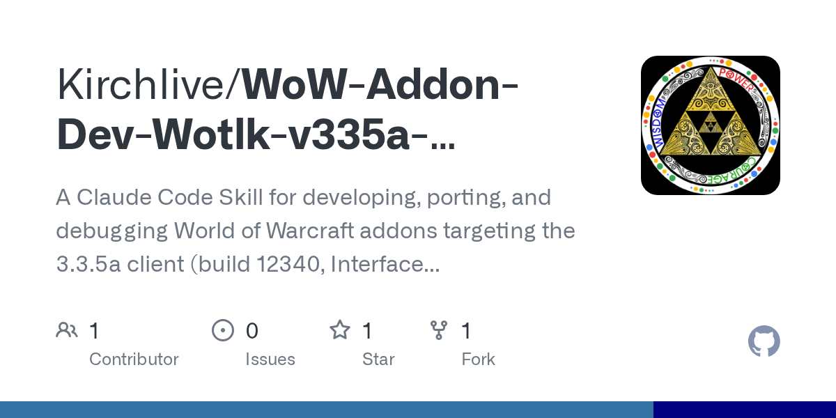 WoW Addon Dev Wotlk V335a Claude Skill — Development skill for Claude Code