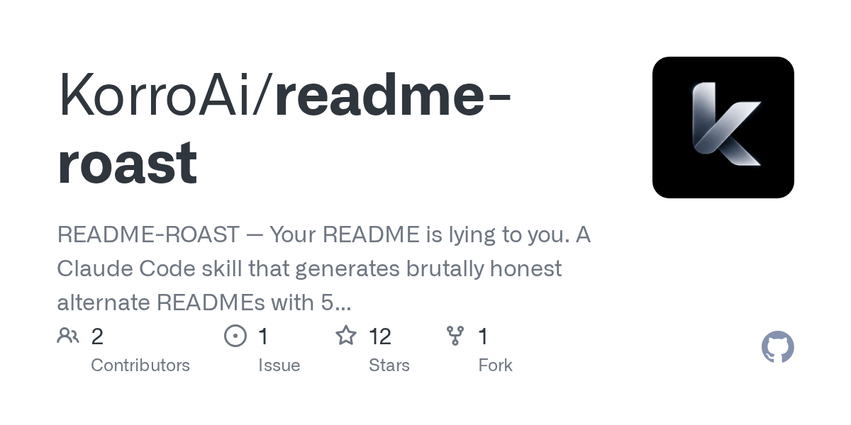Readme Roast — Documentation skill for Claude Code
