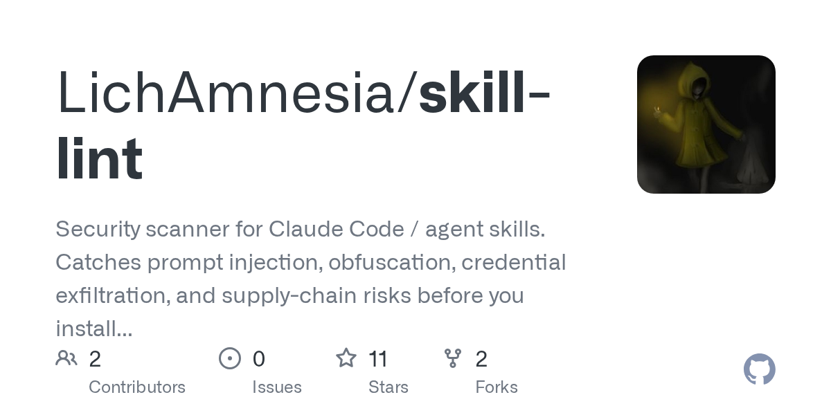 Skill Lint — Security skill for Claude Code