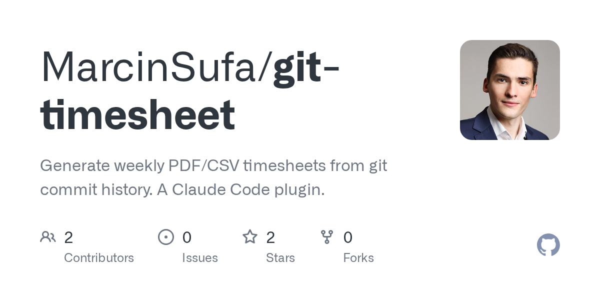 Git Timesheet — Git skill for Claude Code