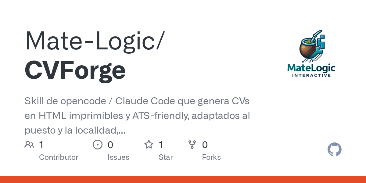 CVForge — Development skill for Claude Code