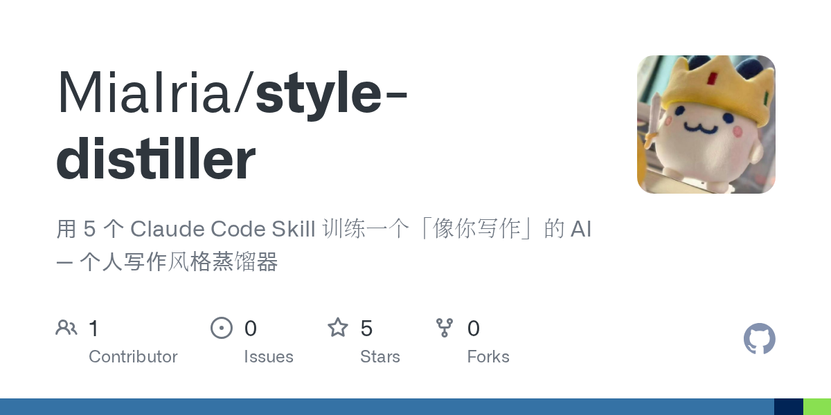 Style Distiller — AI skill for Claude Code