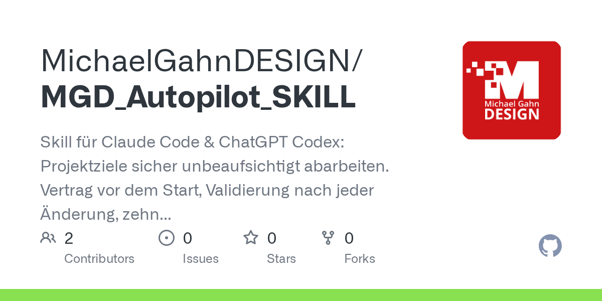 MGD Autopilot Skill — Development skill for Claude Code