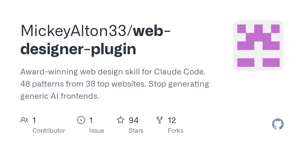 Web Designer — Design skill for Claude Code
