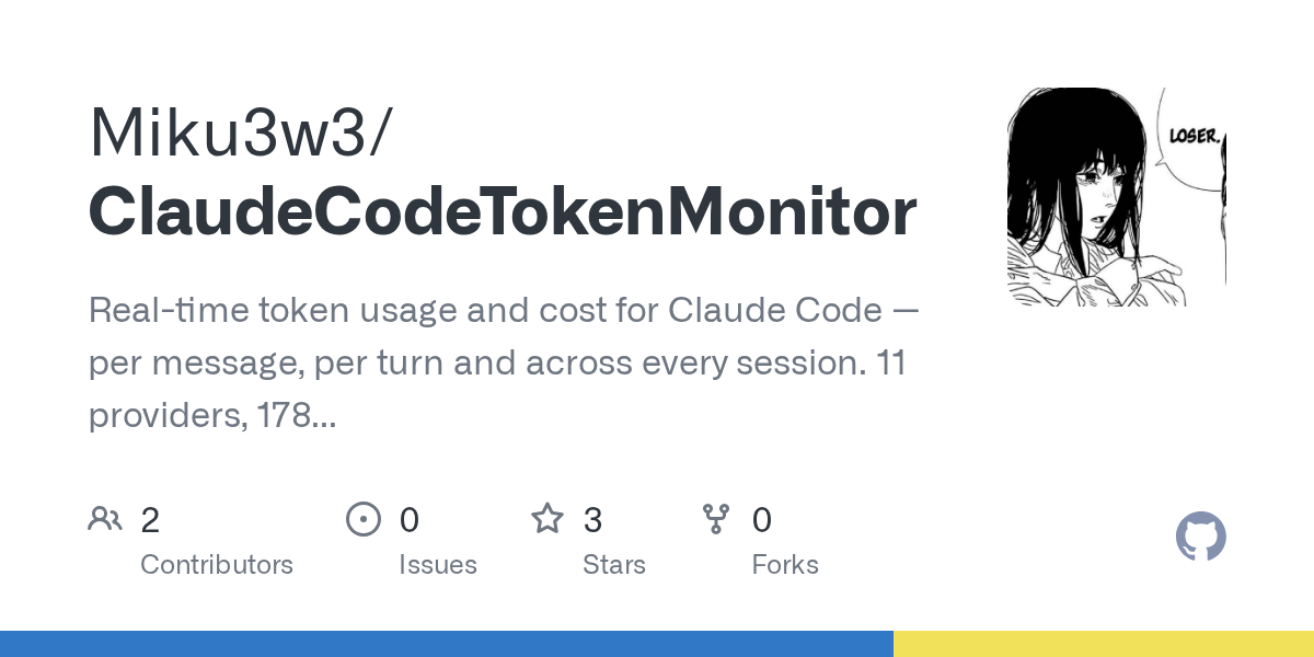 ClaudeCodeTokenMonitor — Productivity skill for Claude Code
