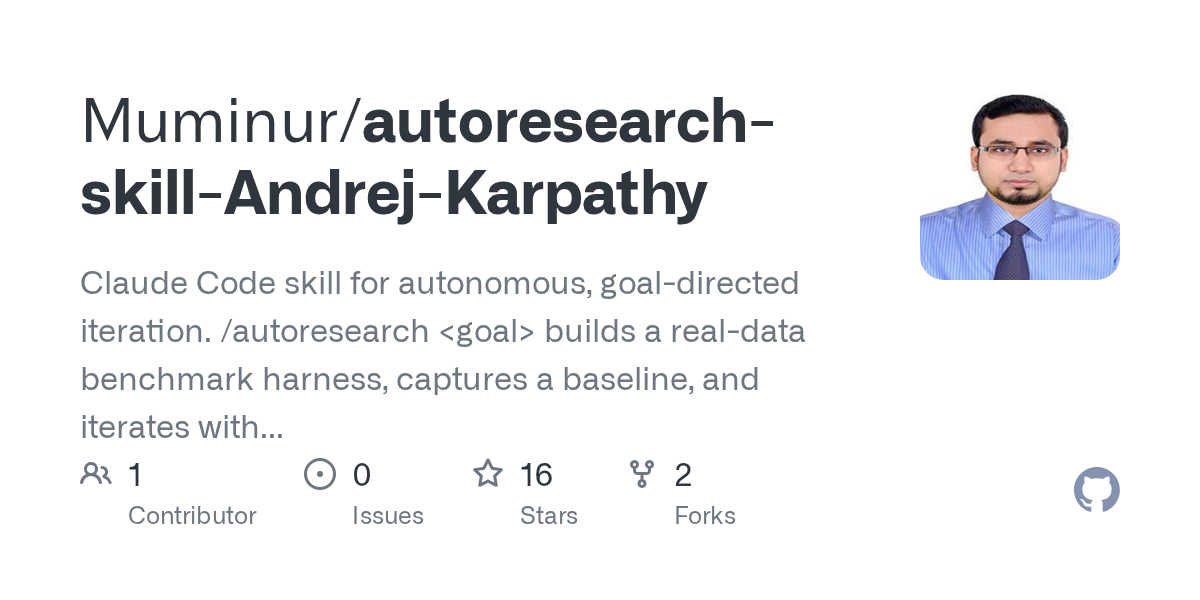 Autoresearch Skill Andrej Karpathy — Data skill for Claude Code