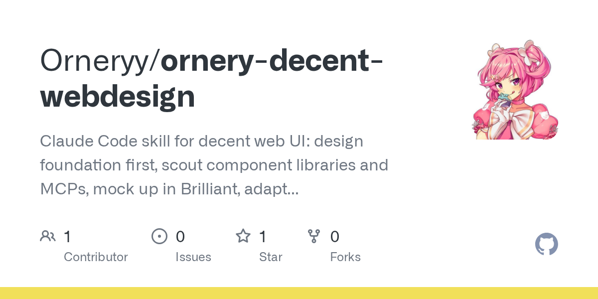 Ornery Decent Webdesign — Design skill for Claude Code