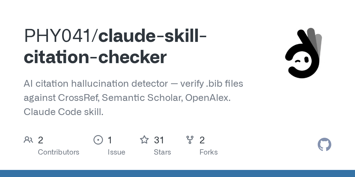 Claude Skill Citation Checker — AI skill for Claude Code