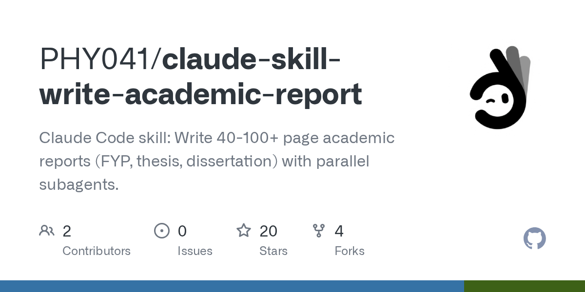 Claude Skill Write Academic Report — Development skill for Claude Code