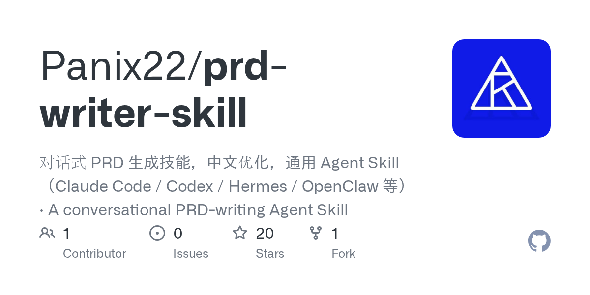 PRD Writer Skill — Development skill for Claude Code