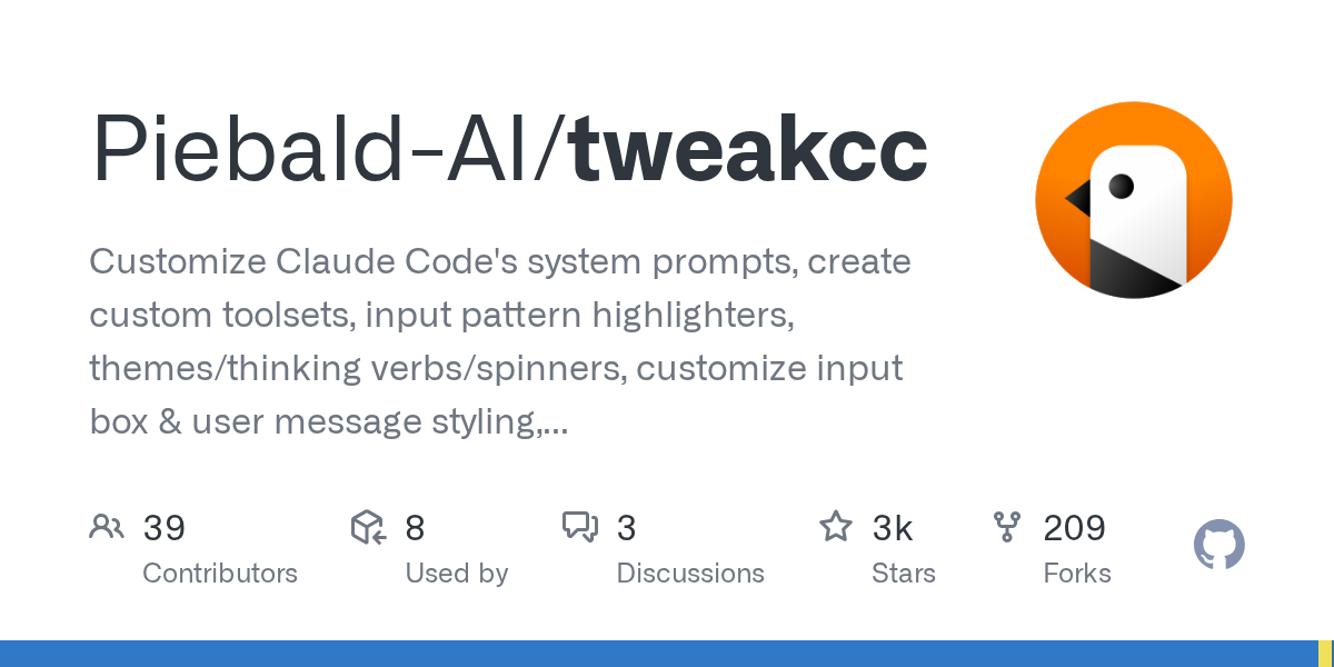Tweakcc — AI skill for Claude Code