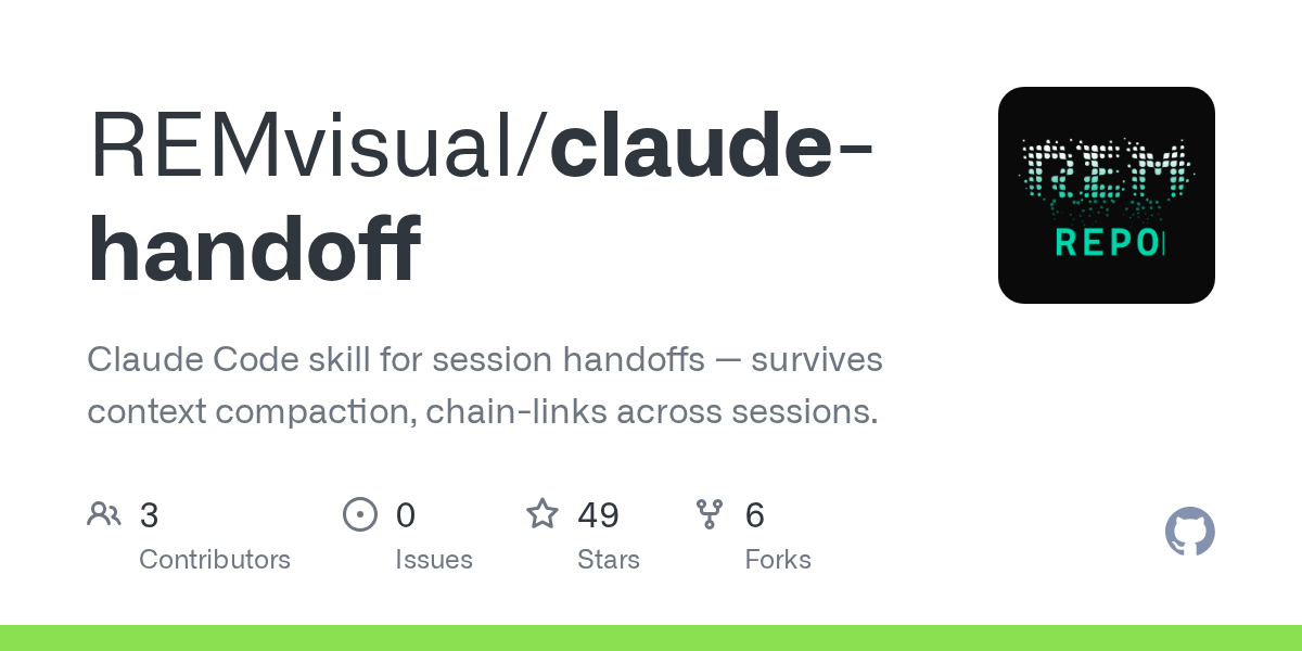 Claude Handoff — Git skill for Claude Code