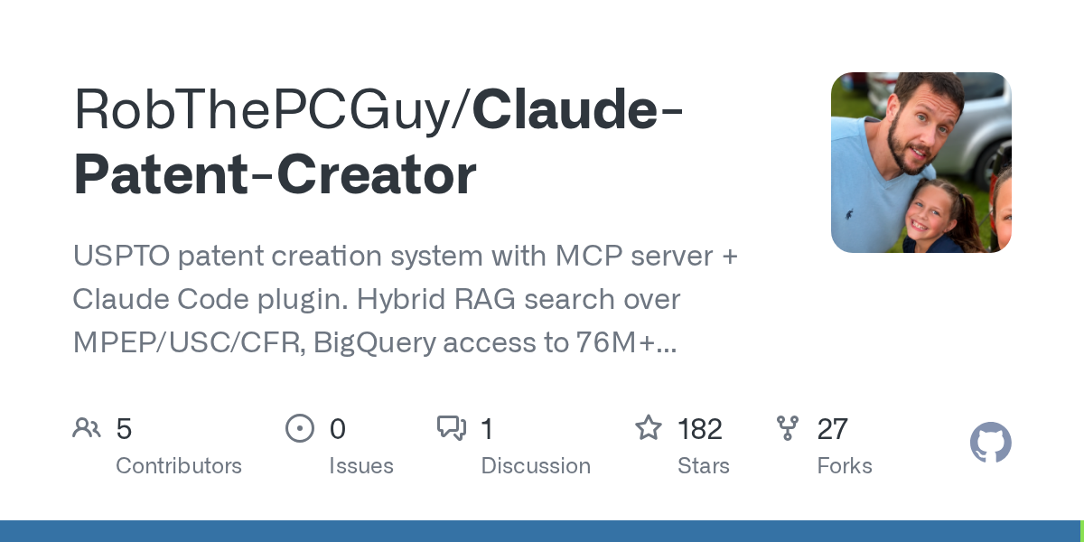 Patent Creator — Development agent for Claude Code