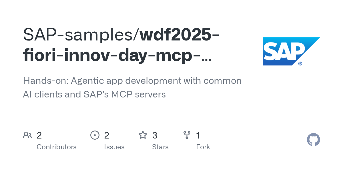 Wdf2025 Fiori Innov Day MCP Server — AI skill for Claude Code