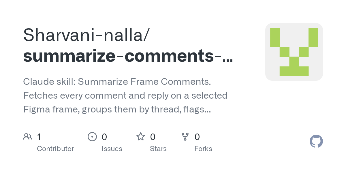 Summarize Comments Skill Figma — Design skill for Claude Code