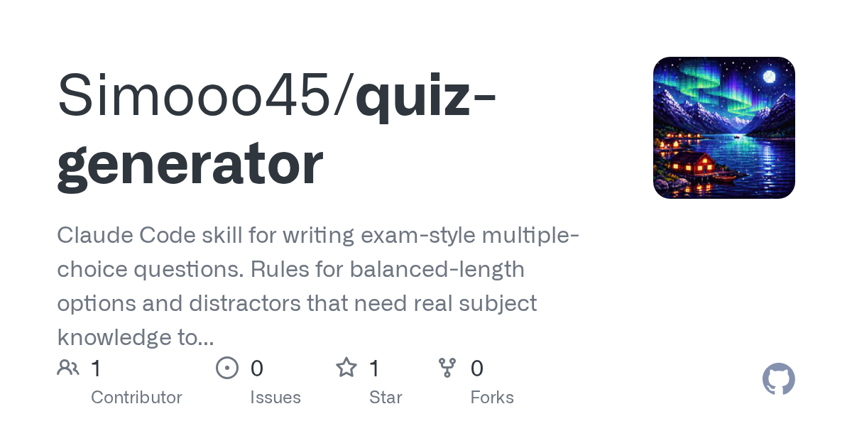 Quiz Generator — Design skill for Claude Code
