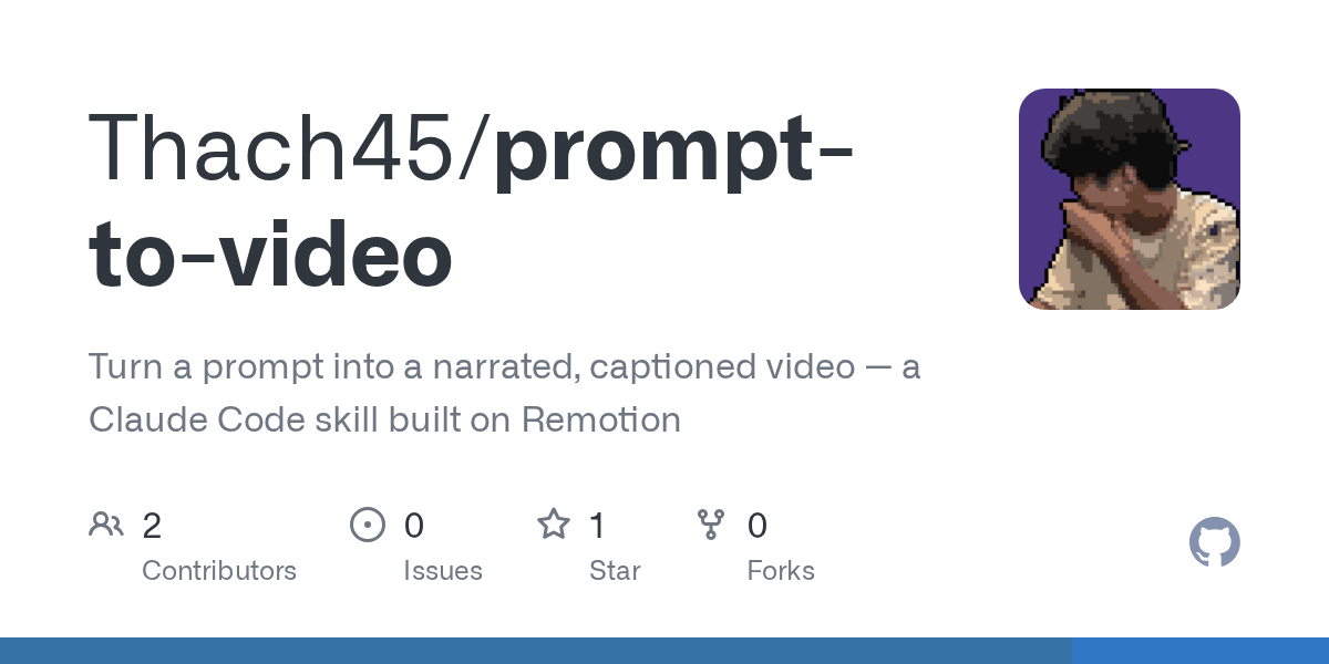 Prompt To Video — Development skill for Claude Code