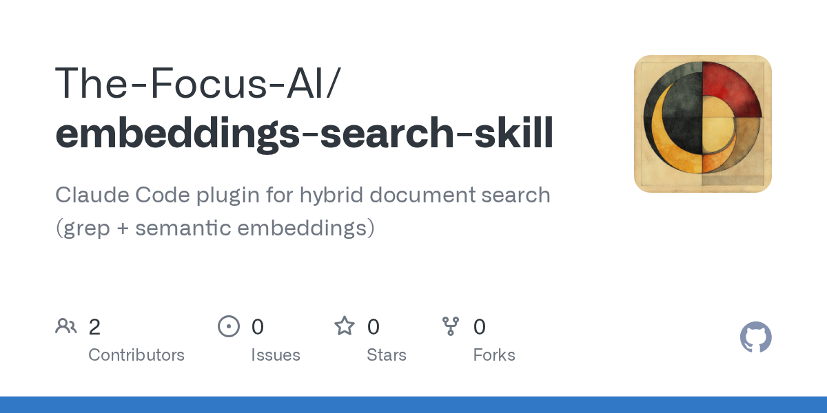 Embeddings Search Skill — Development skill for Claude Code