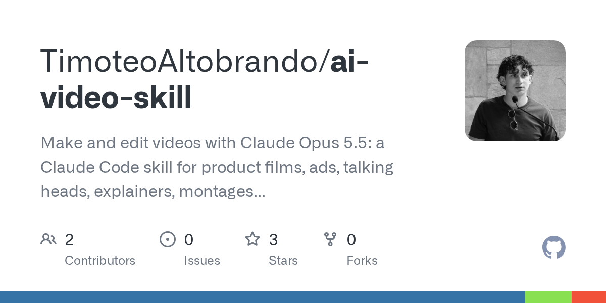 AI Video Skill — AI skill for Claude Code