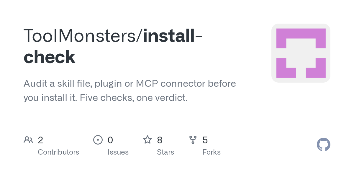 Install Check — Security skill for Claude Code