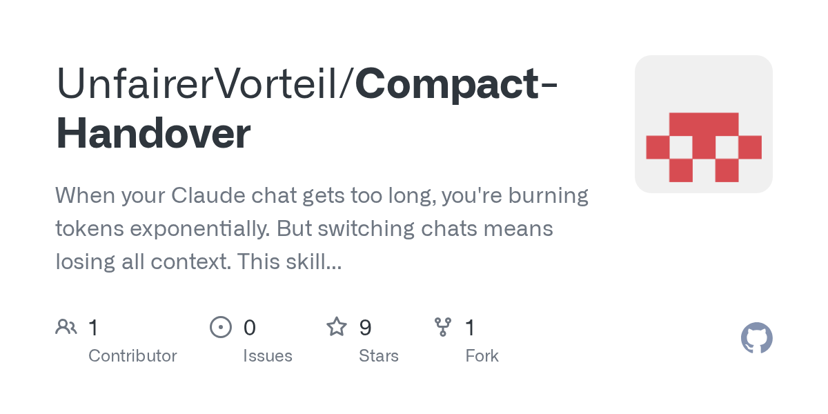 Compact Handover — Communication skill for Claude Code