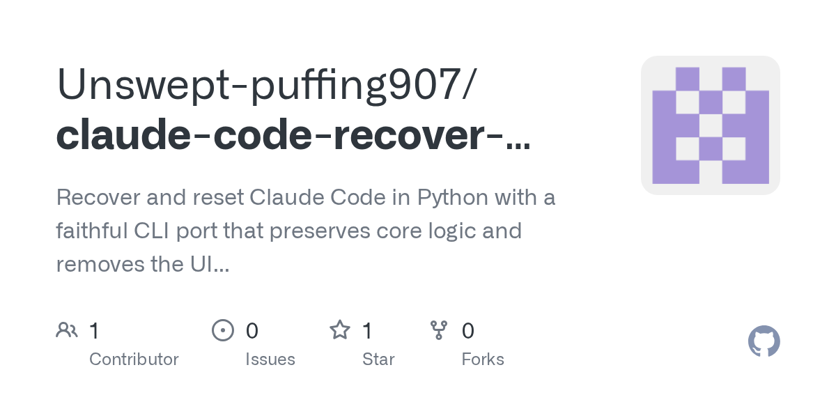 Claude Code Recover And Python Reset — Design skill for Claude Code