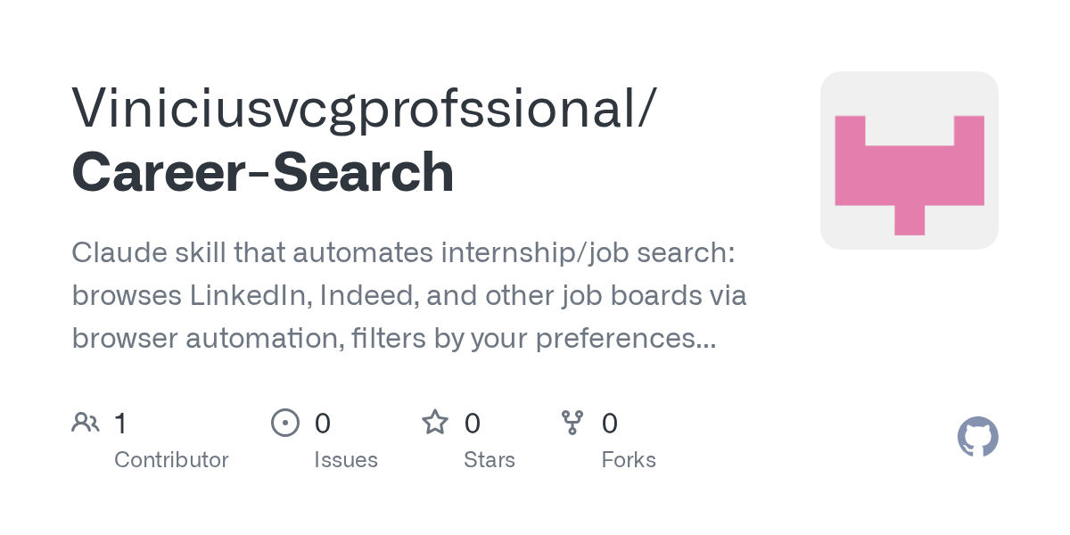 Career Search — Development skill for Claude Code