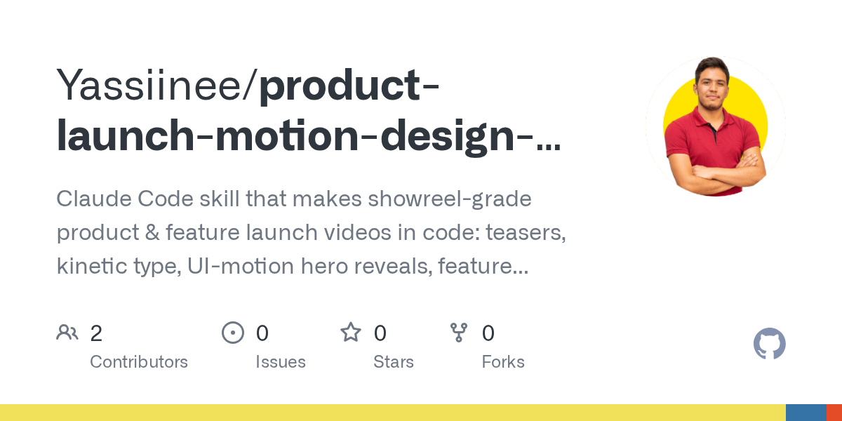 Product Launch Motion Design Skill — Design skill for Claude Code