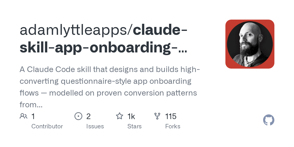 App Onboarding Questionnaire — Design skill for Claude Code