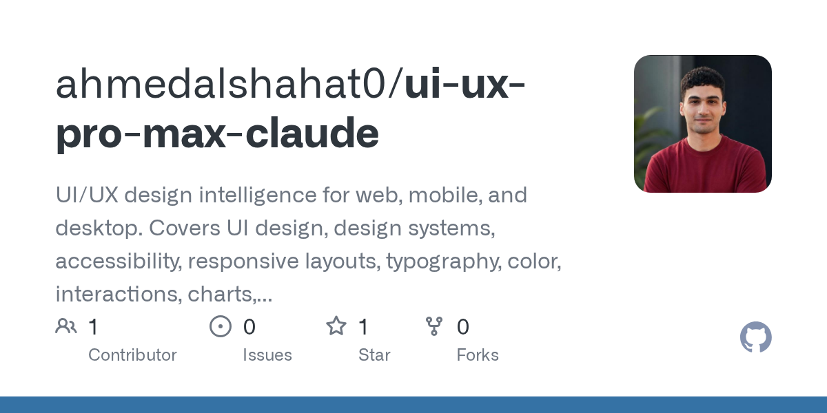 UI UX Pro Max Claude — Design skill for Claude Code
