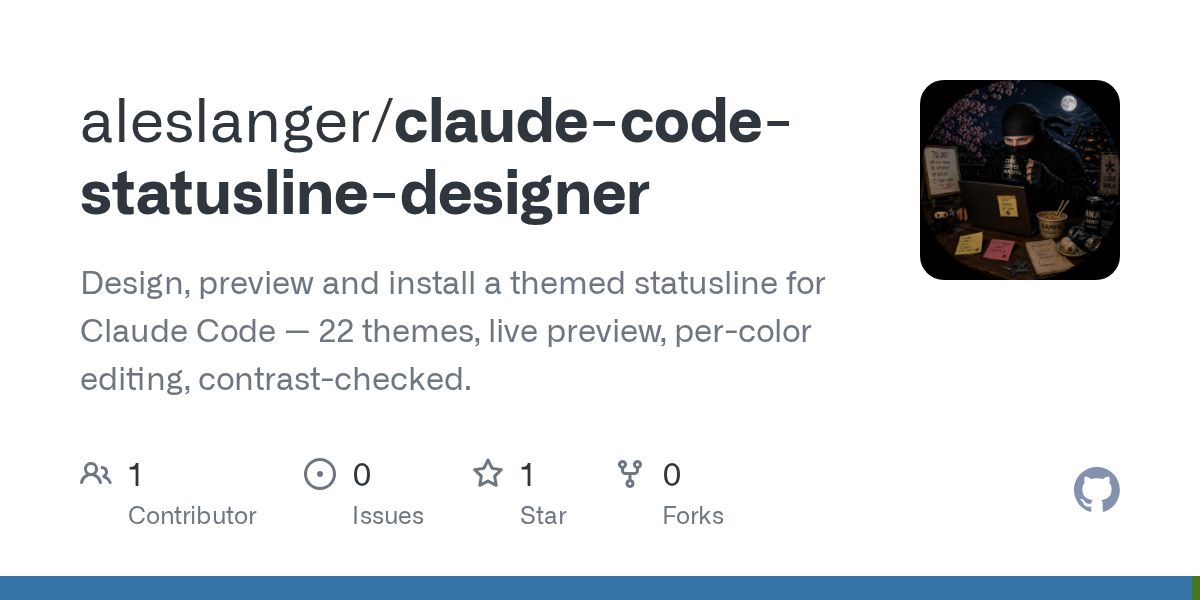Claude Code Statusline Designer — Design skill for Claude Code