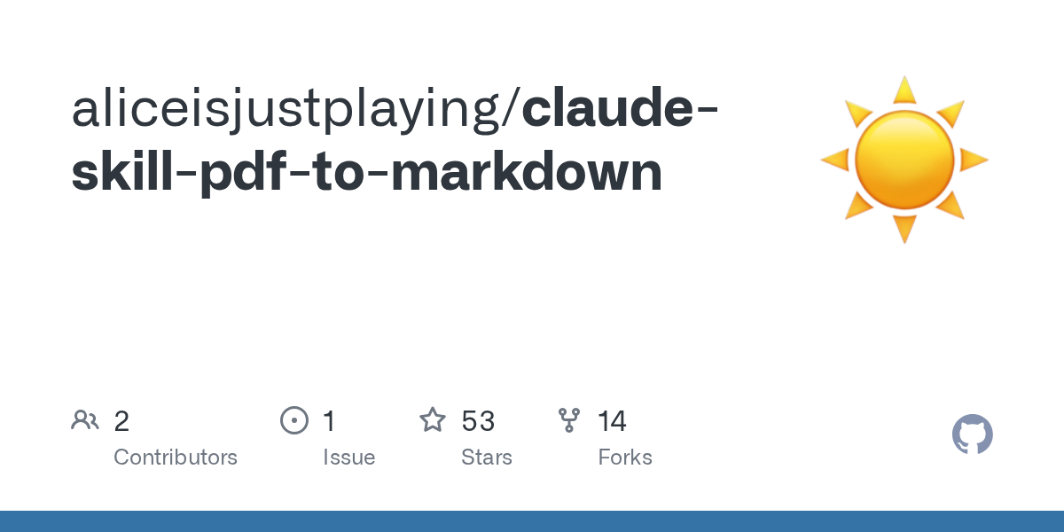 Claude Skill PDF To Markdown — Documentation skill for Claude Code