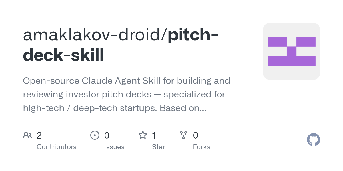 Pitch Deck Skill — Development skill for Claude Code
